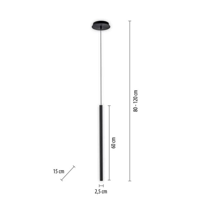 Paul Neuhaus Závěsné LED svítidlo FLUTE 4,3W, v. 60 cm, 3000K Barva: Černé