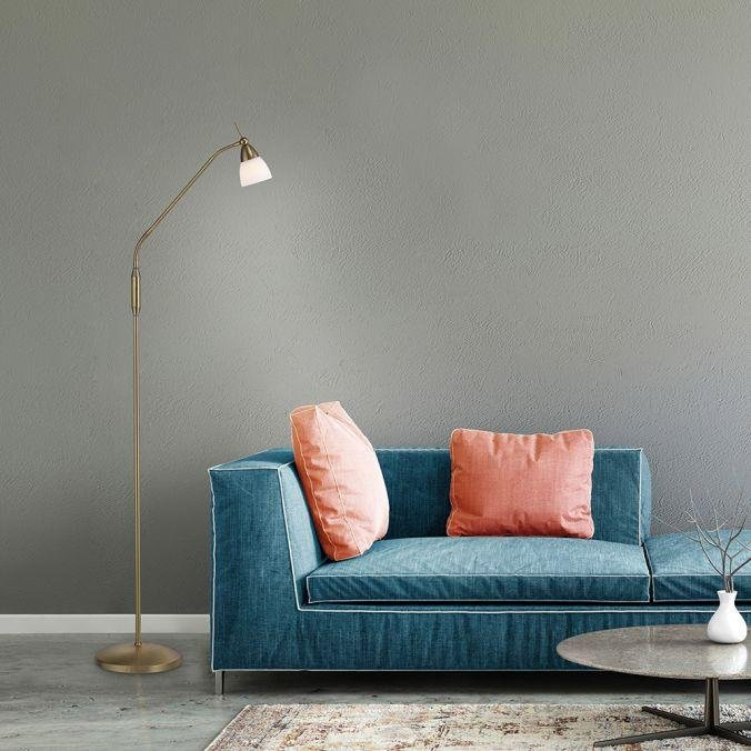 Paul Neuhaus Stojací LED lampa PINO, 3W, v. 163 cm, 3000K stmívatelná, dotykový stmívač Barva: Retro mosaz