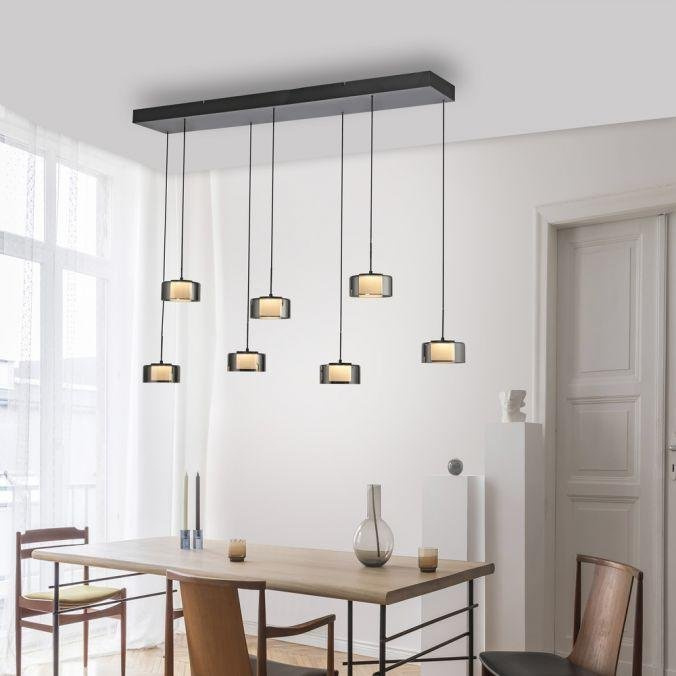 Paul Neuhaus Závěsné LED svítidlo RIKA, 61W, d. 135 cm, 3000K stmívatelné