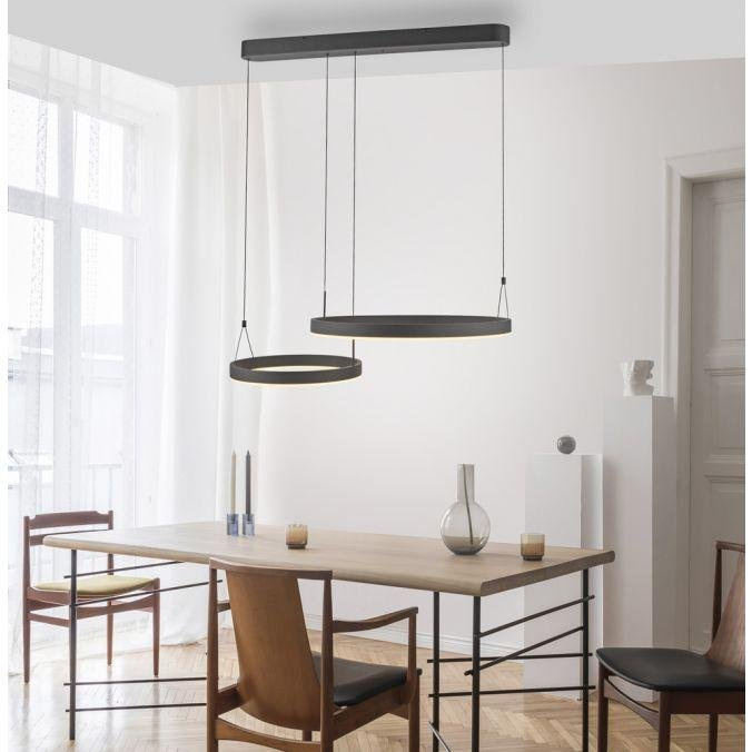Paul Neuhaus Závěsné LED svítidlo ESKO, 46W, d. 90 cm, CCT 2700-5000K, dálkový ovladač