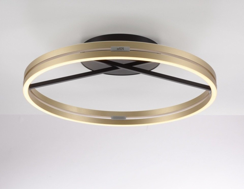 PAULNEUHAUS Stropní svítidlo PURE Loop LED 7W 2700-5000K + LED 30W 2700-5000K černá/zlatá slonová kost - PAUL NEUHAUS