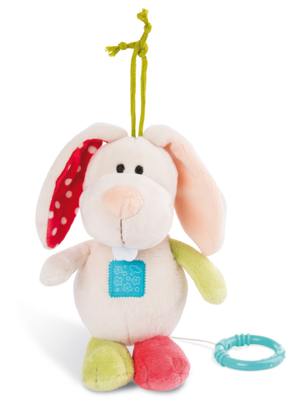 NICI MFN plyš Králíček na zavěšení s hracím strojkem, 18cm