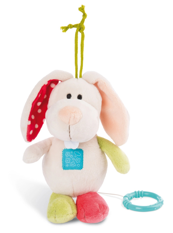 NICI MFN plyš Králíček na zavěšení s hracím strojkem, 18cm