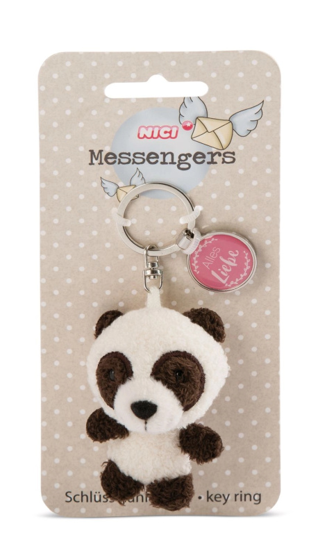 Plyšový přívěsek na klíče Panda 7 cm s visačkou „Alles Liebe“ - 1 kus