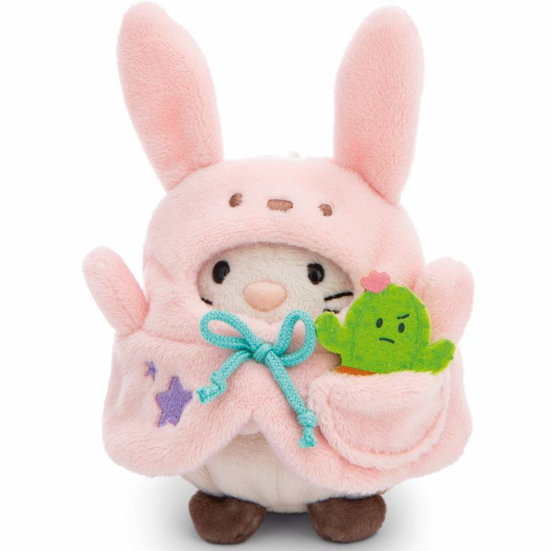 NICI plyš MyMochi Kočička Angy 8cm v kostýmu zajíčka a kaktusem,set dárkové balení 8,5x6,5x10cm