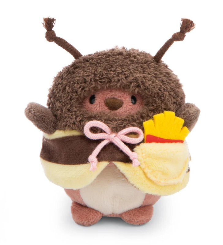 NICI plyš MyMochi Medvídek Nomo 8cm v kostýmu včelky a hranolkami,set dárkové balení 8,5x6,5x10cm
