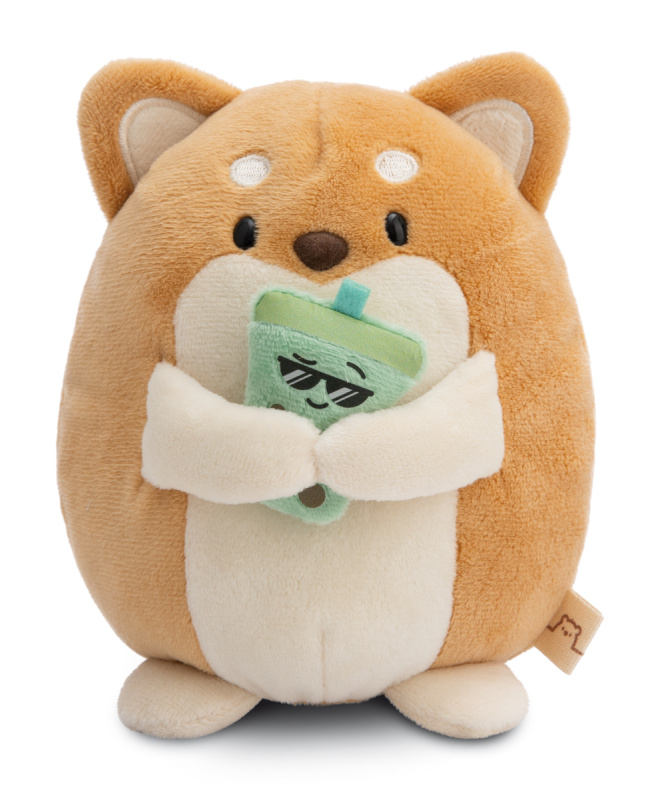 NICI plyš MyMochi Pejsek Hiro 16cm s bubble tea v dárkovém balení,11x12x6,5cm