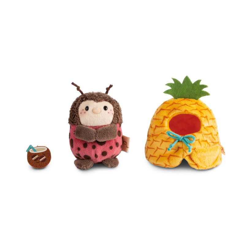 NICI plyš MyMochi Beruška Dozz 8 cm v kostýmu ananas s kokosem,set dárkové bal.