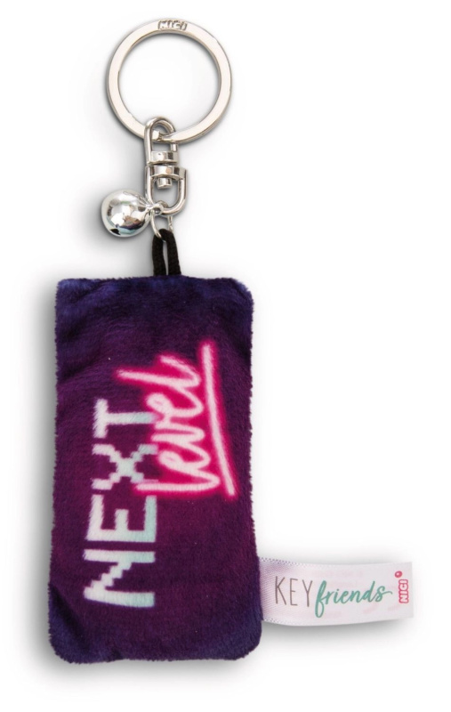 NICI plyšová klíčenka mini polštářek „Next Level“ se zvonečkem 8 cm - 1 kus