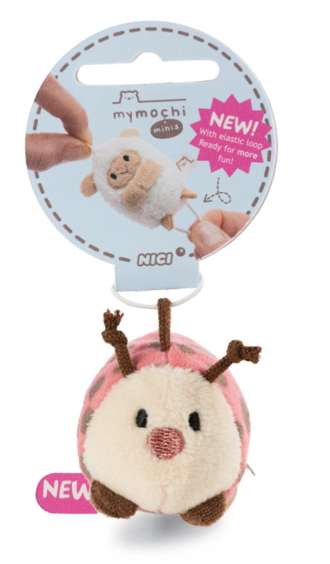 Plyšový přívěsek beruška Dozz MyMochi Minis s elastickou smyčkou 5 cm
