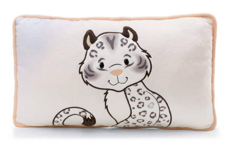 Plyšový polštář sněžný leopard Eleni Snowbell 43 × 25 cm