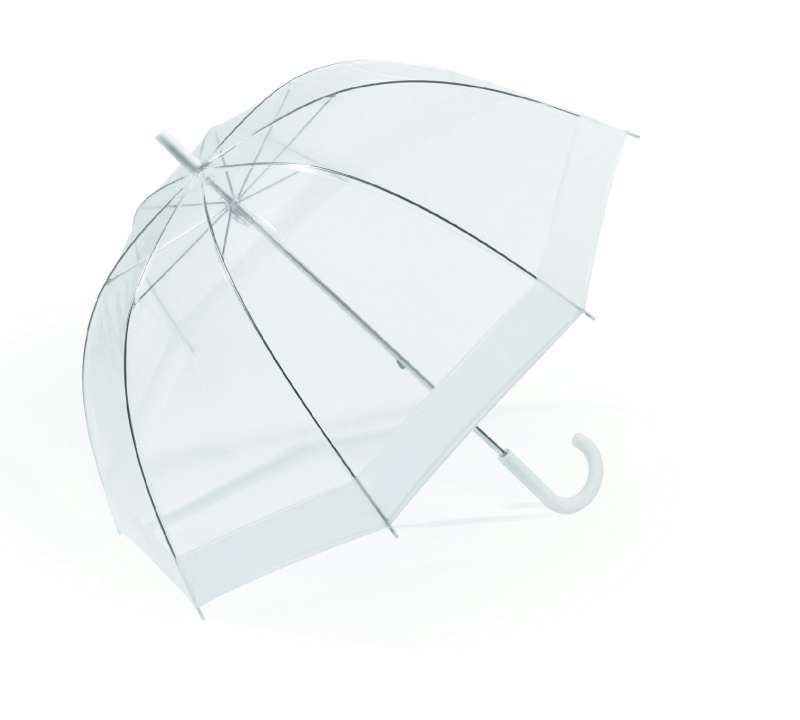 Happy Rain deštník dlouhý Domeshape transparentní bílý 84cm/90cm