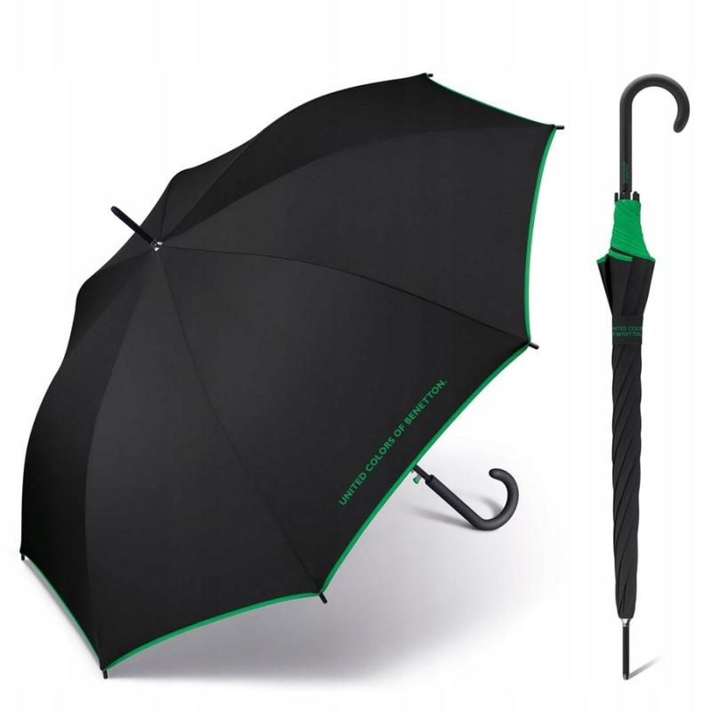UNITED COLORS OF BENETTON Benetton deštník Dlouhý automatický vystřelovací Černý 87cm/102cm