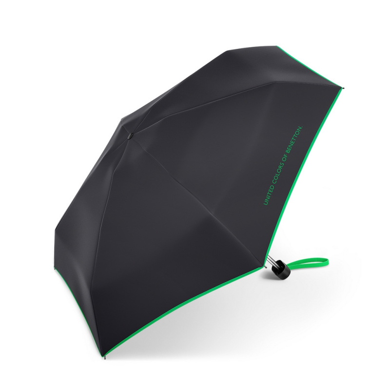 UNITED COLORS OF BENETTON Benetton deštník Ultra Mini Flat Skládací Černý 17cm/88cm