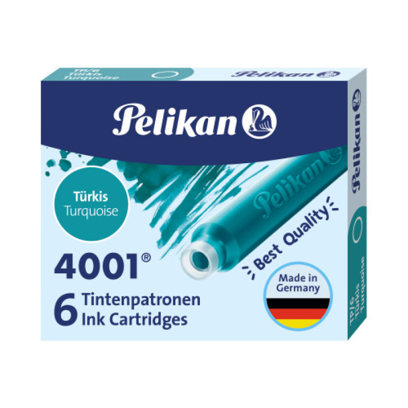 Inkoustové bombičky Pelikan 4001 TP/6 - tyrkysová