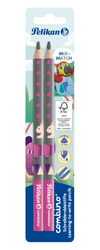 Pelikan - Tužka B, Combino, 2 ks, trojhranná