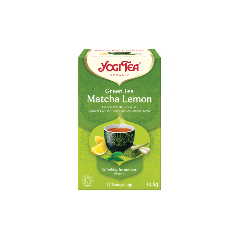 YOGI TEA Zelený čaj Matcha citrón BIO porcovaný čaj 17 sáčků