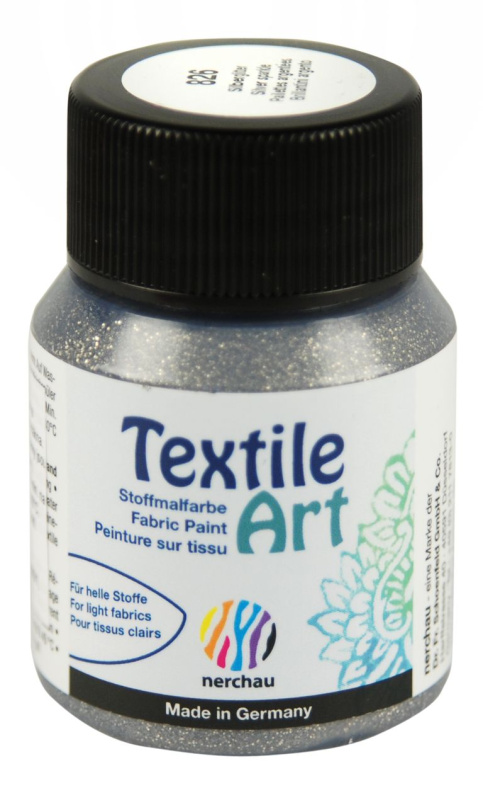 Barva na světlý textil Nerchau, 59 ml - stříbrný glitr