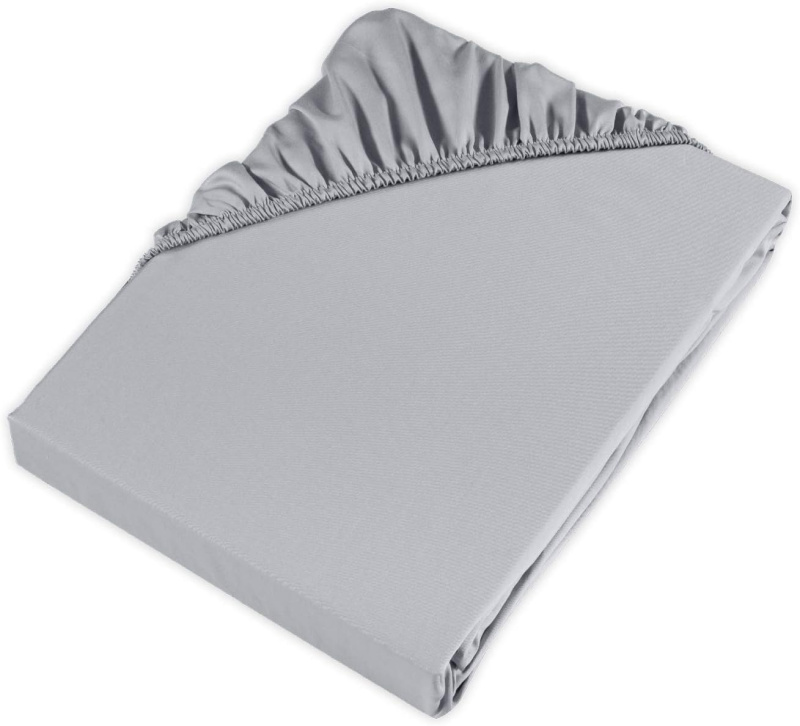 Möve Saténové prostěradlo 200 x 200 x 30 cm, světle šedá