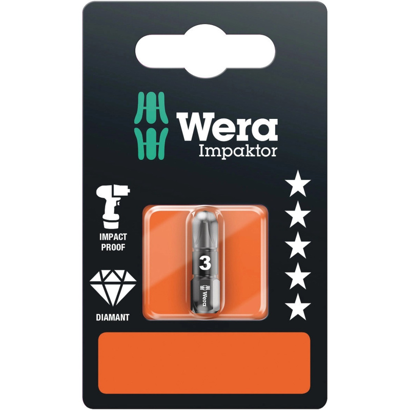 Wera Křížový bit Impaktor 855/1 IMP DC SB s diamantovým povlakem, PZ3 x 25 mm