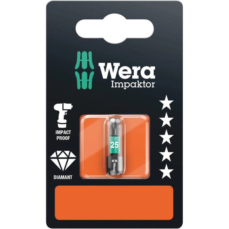 Wera Bit Torx Impaktor 867/1 IMP DC SB s diamantovým povlakem, TX25 x 25 mm