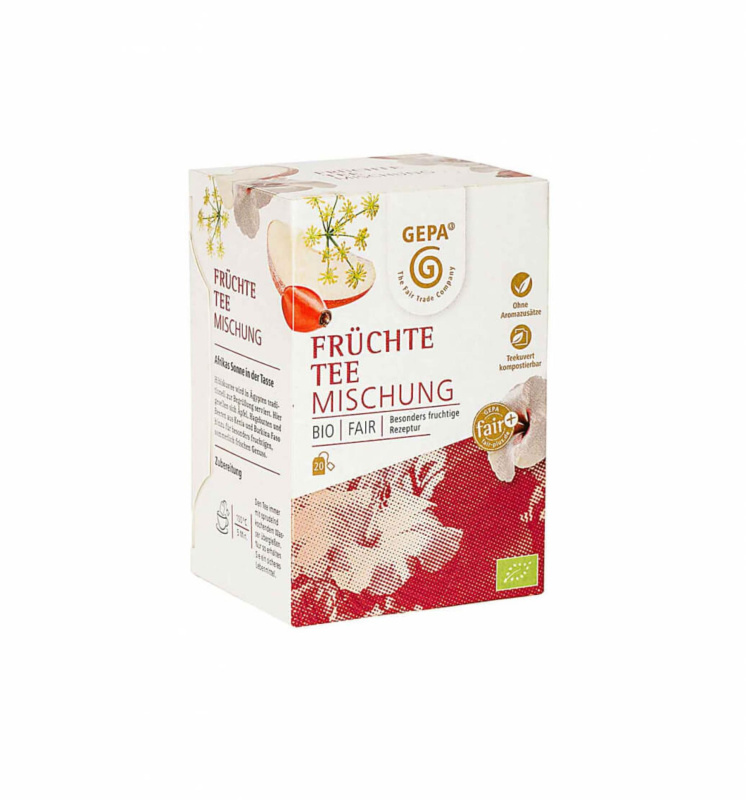 Gepa Ovocný čaj Lively - ibiškový, Fairtrade, bio, 20 x 1,7 g