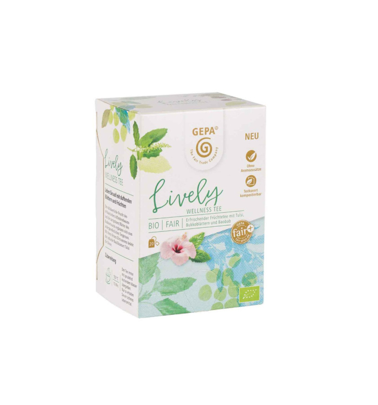 Gepa Ovocný čaj Lively - Fairtrade, bio, 20 x 1,7 g