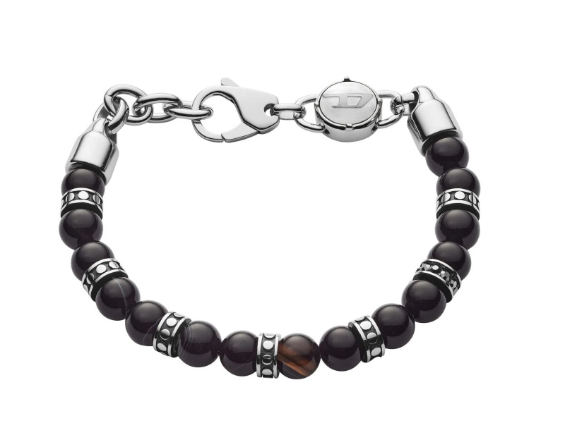 Diesel Pánský korálkový náramek s ocelovými ozdobami DX1163040