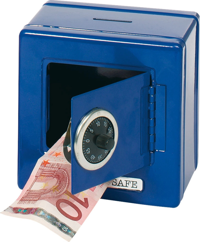 Goki Plechová pokladnička – Trezor modrý