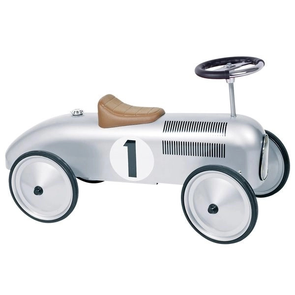 Odrážedlo kovové - Historické auto, stříbrné (Goki)