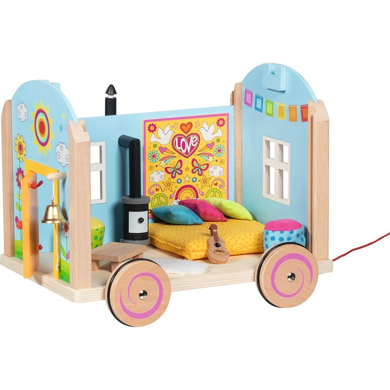 Goki Dřevěný karavan pro panenky