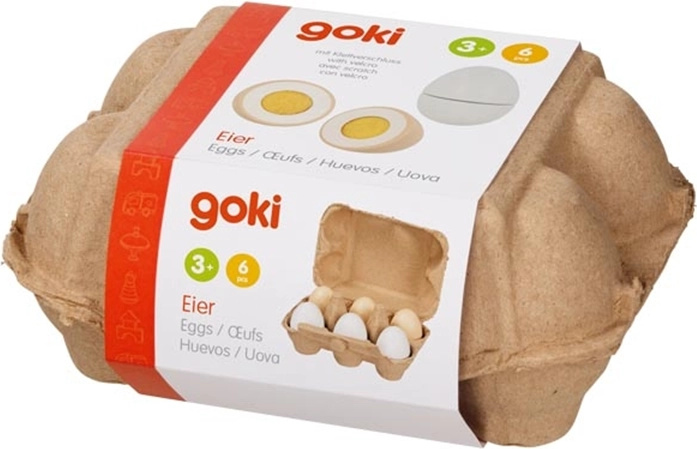 Kuchyň - Vejce dřevěná půlená, 6ks (Goki)