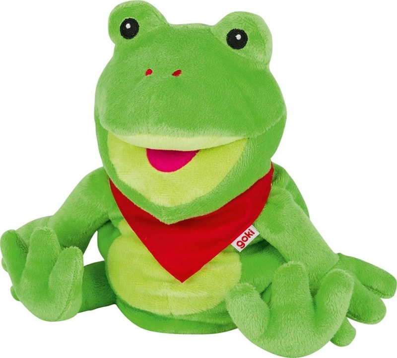 Goki maňásek na ruku zelený žabák Frilo