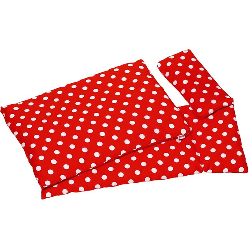 Povlečení pro panenky - Sada, Puntíky červené (Goki)