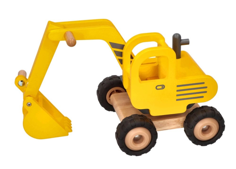 Goki Dřevěné auto bagr přírodní