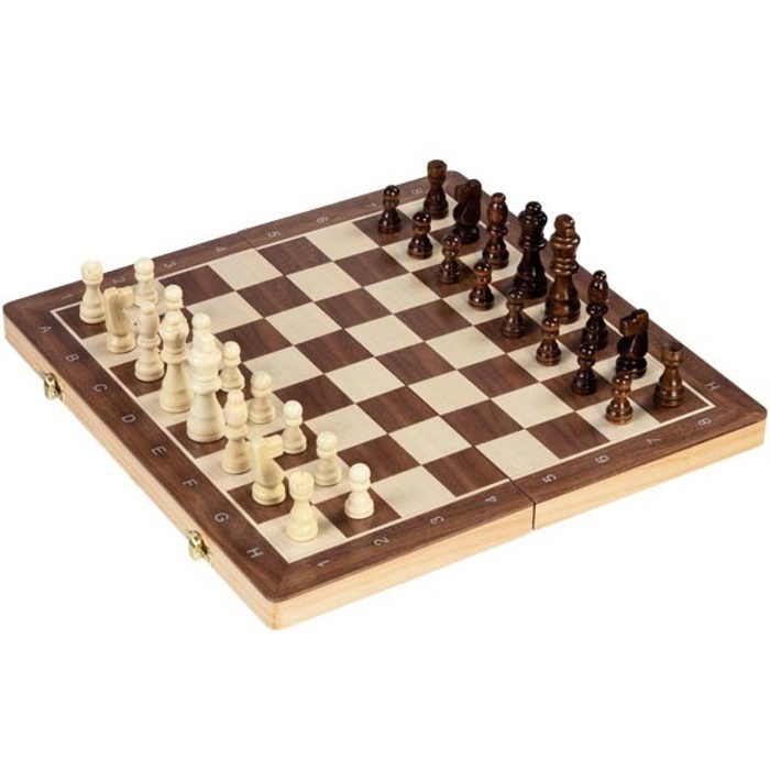 GOKI Dřevěné šachy 2v1 magnetické