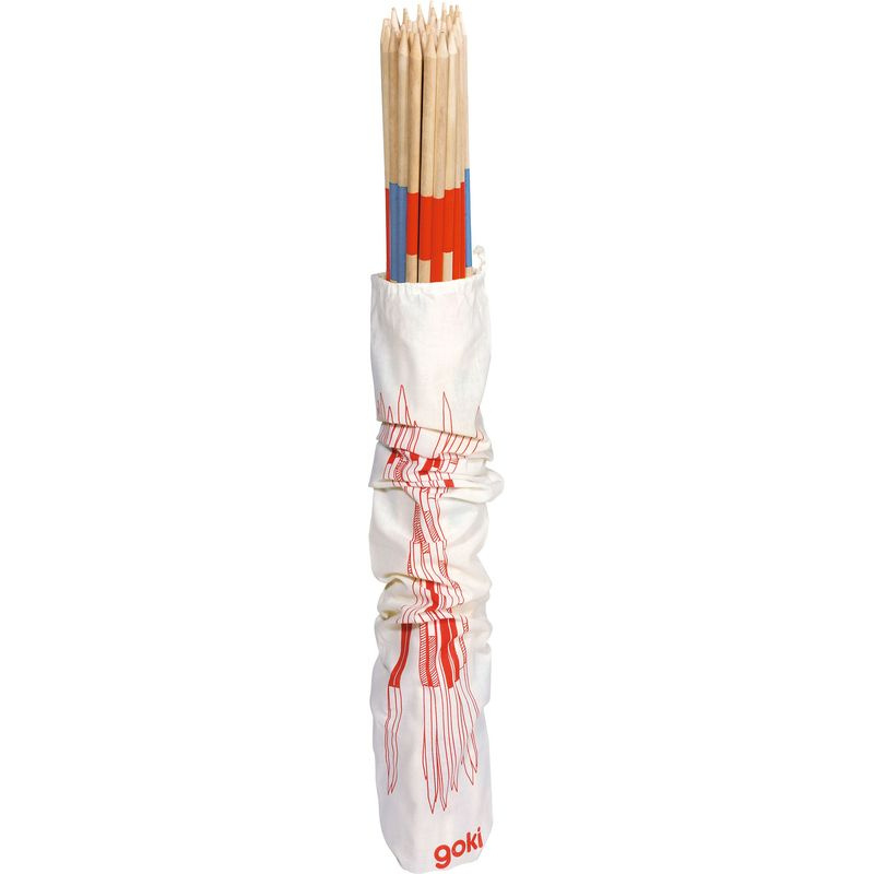 Společenská hra - Mikádo dřevěné, 46cm v bavlněném pytlíku (Goki)