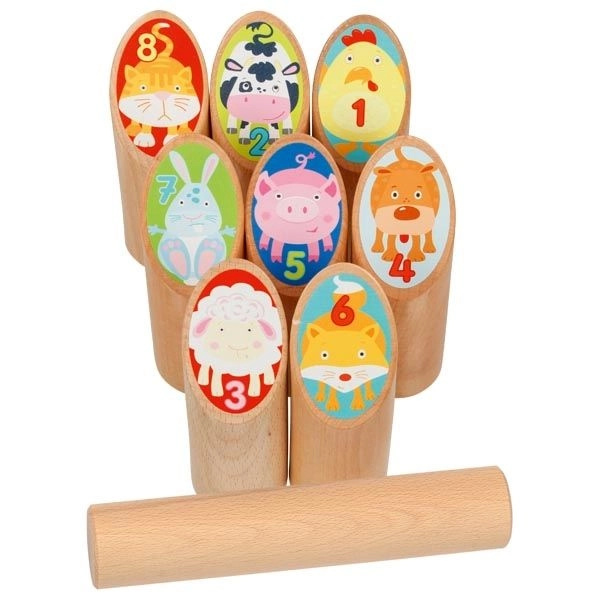 Goki Kubb Mölkky s obrázky zvířátek