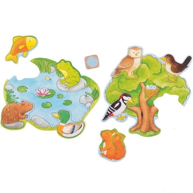 GOKI Puzzle hra s kostkou Kdo kde bydlí?