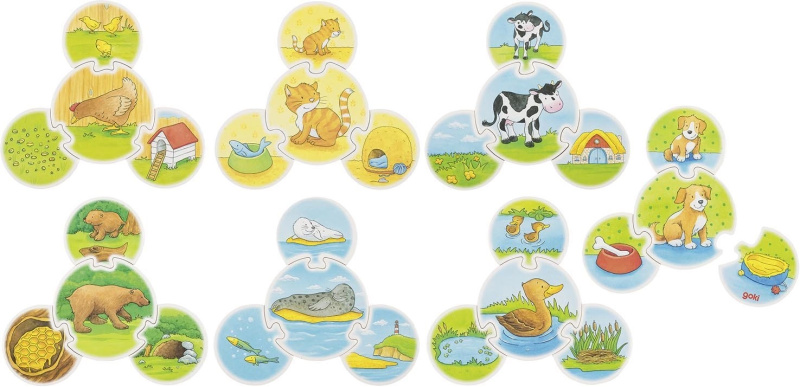 Goki puzzle zvířátka 7x4 dílků