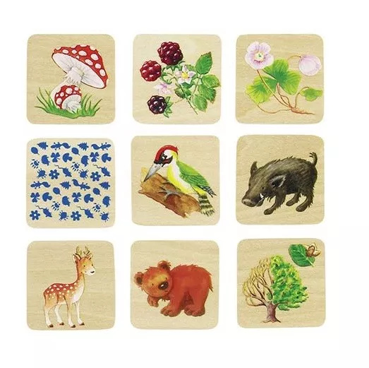 Dřevěné pexeso - les, 32 díly Montessori
