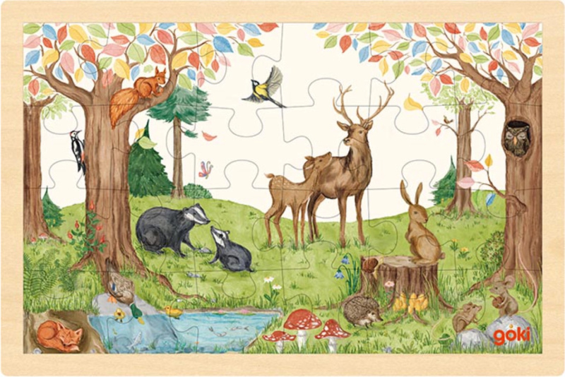 Puzzle na desce - Na pasece, 24 dílků (Goki)
