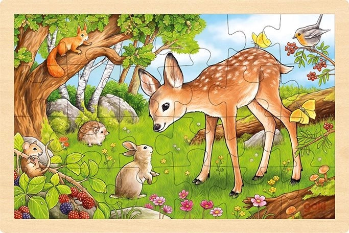 GOKI Dřevěné puzzle Koloušek 24 dílků