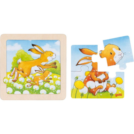 Dřevěné puzzle králíček od GOKI
