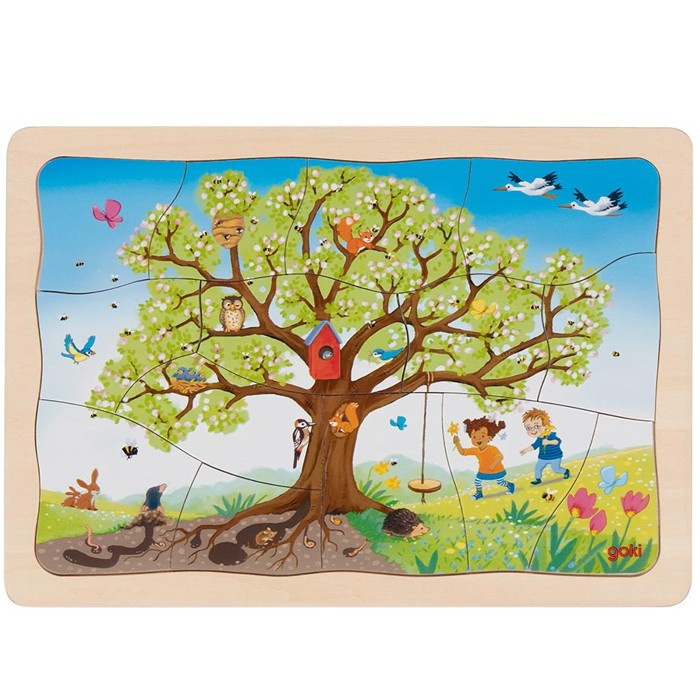 GOKI Vícevrstvé puzzle Jabloň v ročních obdobích