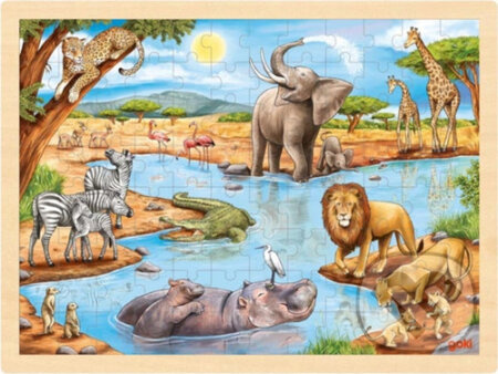 GOKI Dřevěné Africká savana 96 dílků