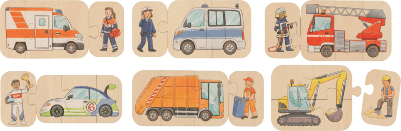Puzzle Vozidla a jejich řidiči