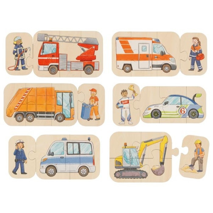 Puzzle Vozidla a jejich řidiči
