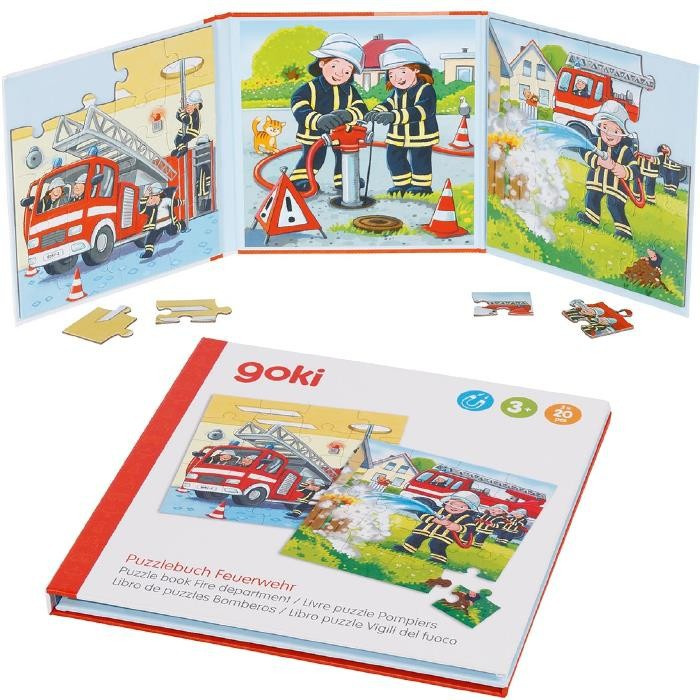 GOKI Magnetická puzzle kniha Hasičský sbor 2x20 dílků