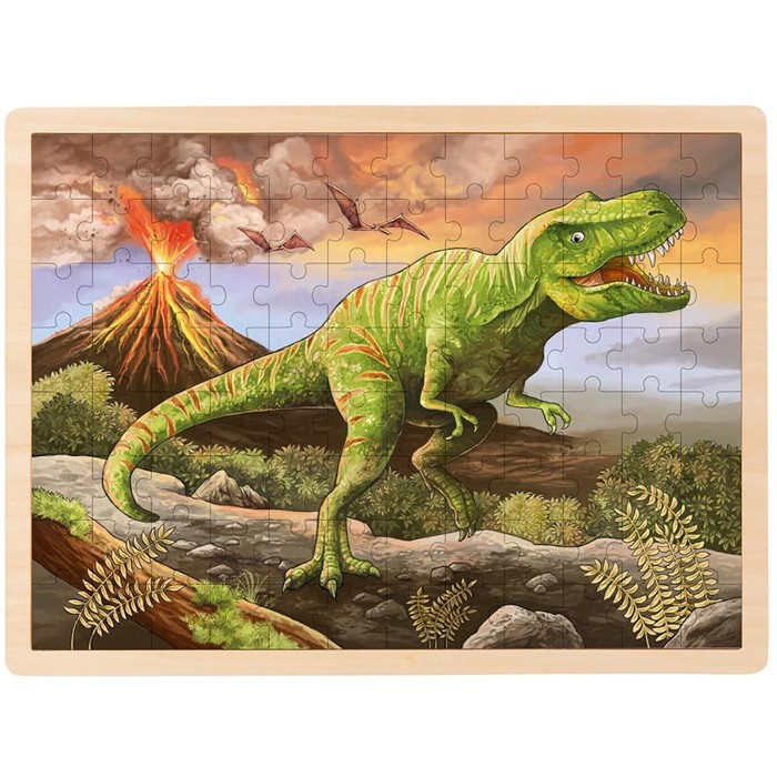GOKI Dřevěné puzzle T-Rex 96 dílků